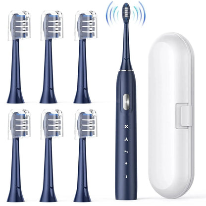 Electric Toothbrush for Adults - Rechargeable Electric Toothbrushes with Brush Heads &amp; Holder, Travel Case, Power Electric Toothbrush with Holder，3 Hours Charge for 120 Days - truelything.com