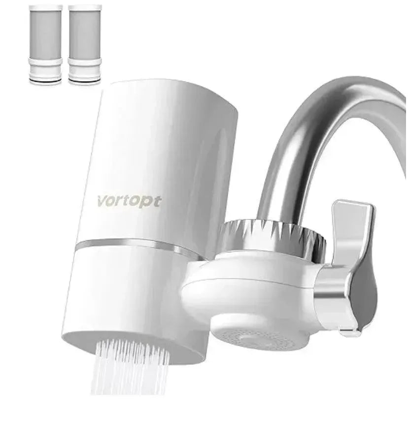 Vortopt Faucet Water Filter for Sink - NSF Certified Water Purifier for Faucet, 400 Gallons Faucet Mount Tap Water Filtration System for Kitchen, Bathroom, Reduces Lead, Chlorine, Bad Taste, T1 - truelything.com