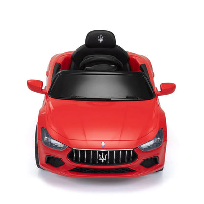 Maserati Ghibli Licensed 12V Kids Ride On Car, Battery Powered Electric Vehicle w/ 2.4G Remote Control, LED Lights, MP3 Music, USB, Horn, Children Age 3-6, Small, Light Blue and Black