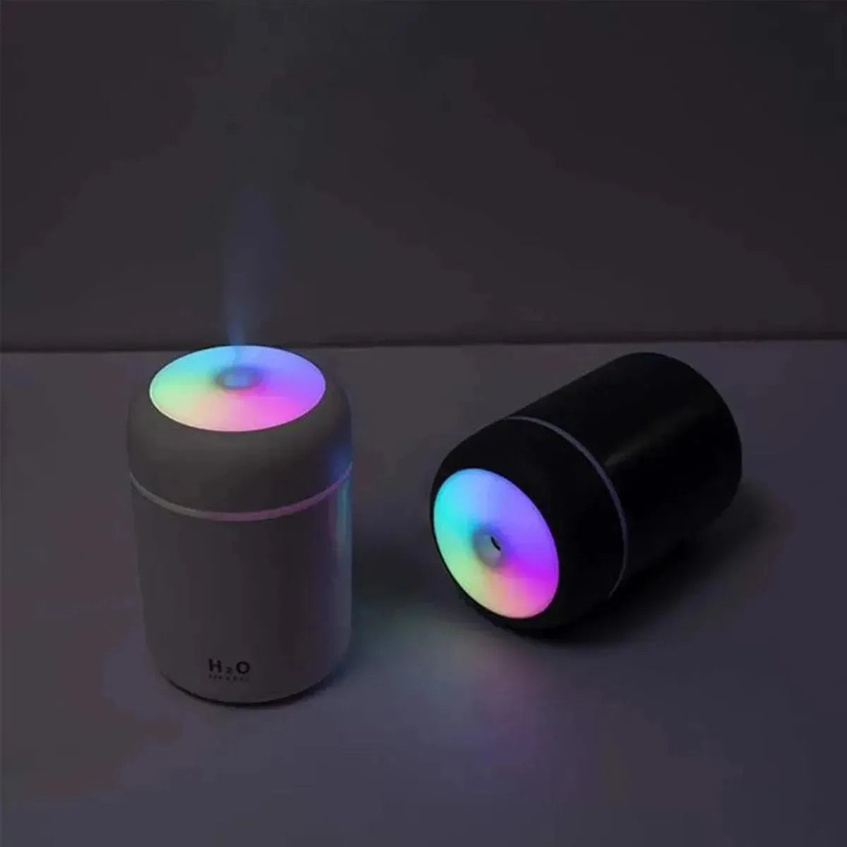 Portable Mini Colorful Humidifier, USB Powered Desktop Humidifier with Ambient Light, Home Humidifier For Home Office Bedroom &amp; Car Use - truelything.com