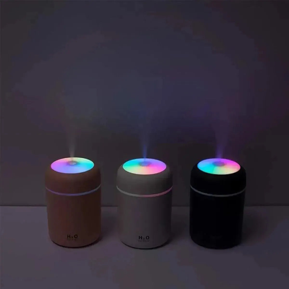 Portable Mini Colorful Humidifier, USB Powered Desktop Humidifier with Ambient Light, Home Humidifier For Home Office Bedroom &amp; Car Use - truelything.com