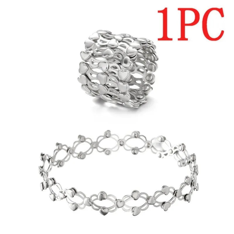 2 In 1 New Creative Magic Stretchable Ring Bracelet For Women Charm Shiny Crystal Retractable Bracelets Rings Jewelry Gift