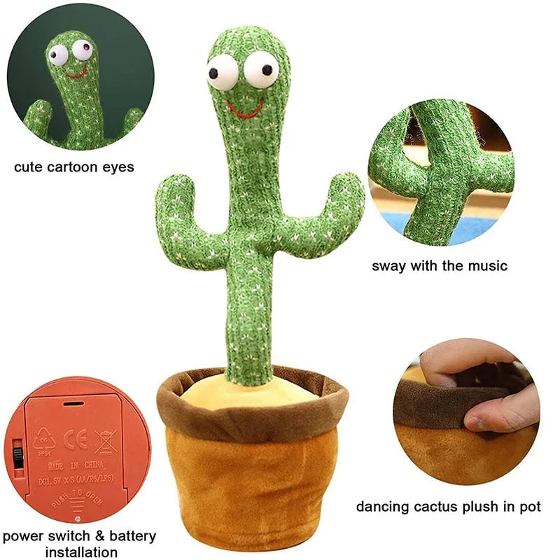 Dancing Cactus Electron Plush Toy Soft Plush Doll Babies Cactus That Can Sing And Dance Voice Interactive Bled Stark Toy For Kid