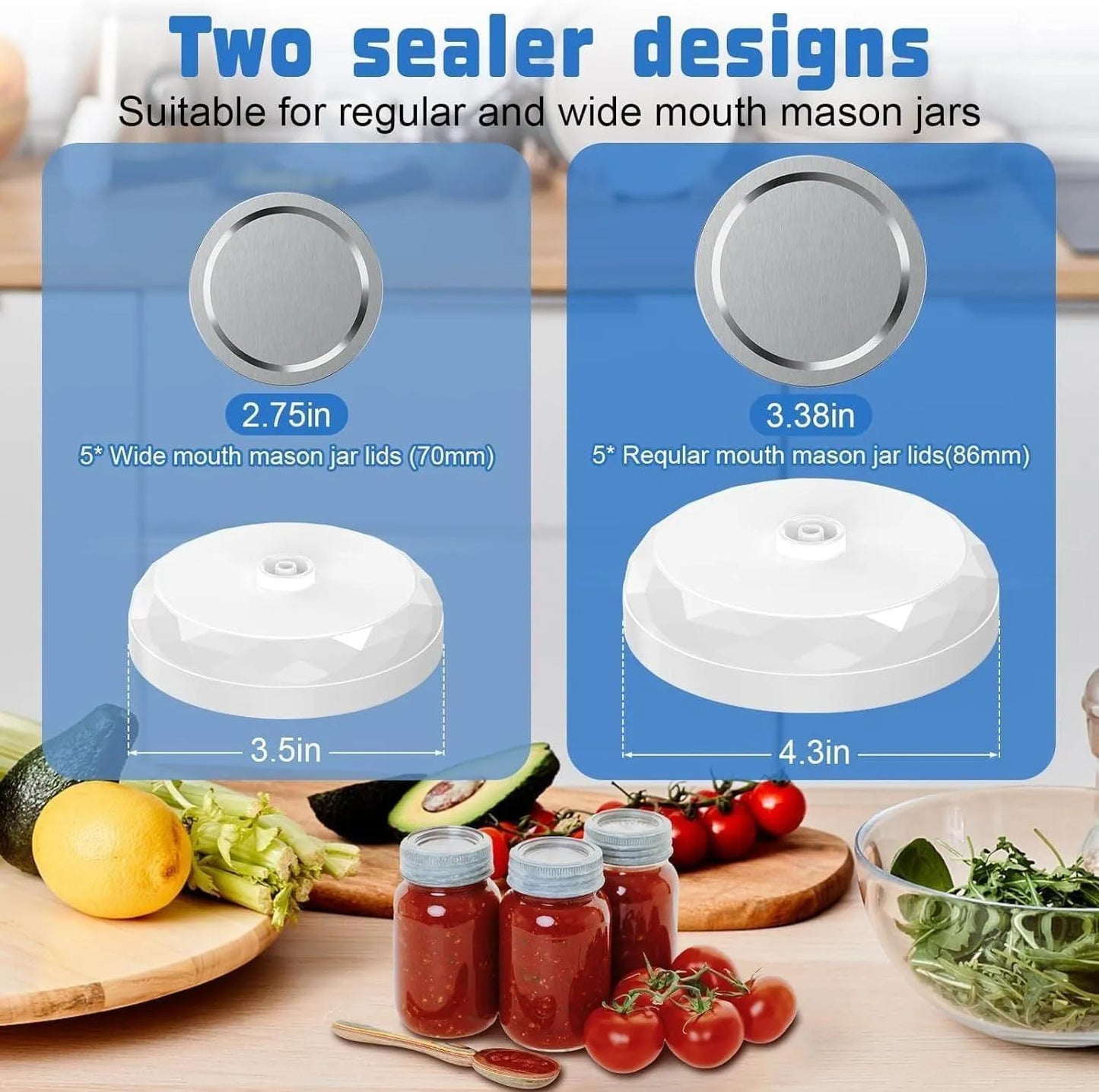 Mason Jar Vacuum Sealer Kit Portable Cordless Electric Mason Jar Vacuum Sealing Machine food Preservation seal clip - truelything.com