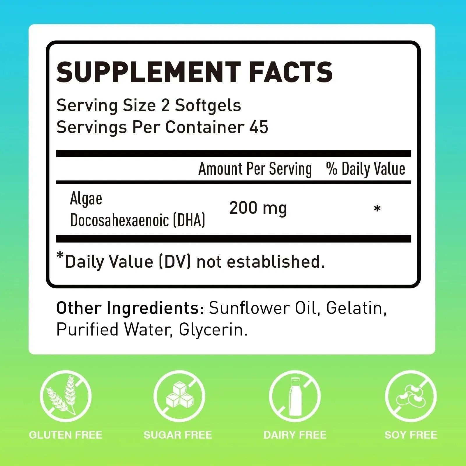 Novafun Algal sourced Omega-3&amp; DHA Softgels for Kids, Brain, Eye and Heart Health, Cognitive &amp; Immune Function, Learning, Social Development - Non-GMO - 200 mg - 45 Day Supply - 90 ct - truelything.com