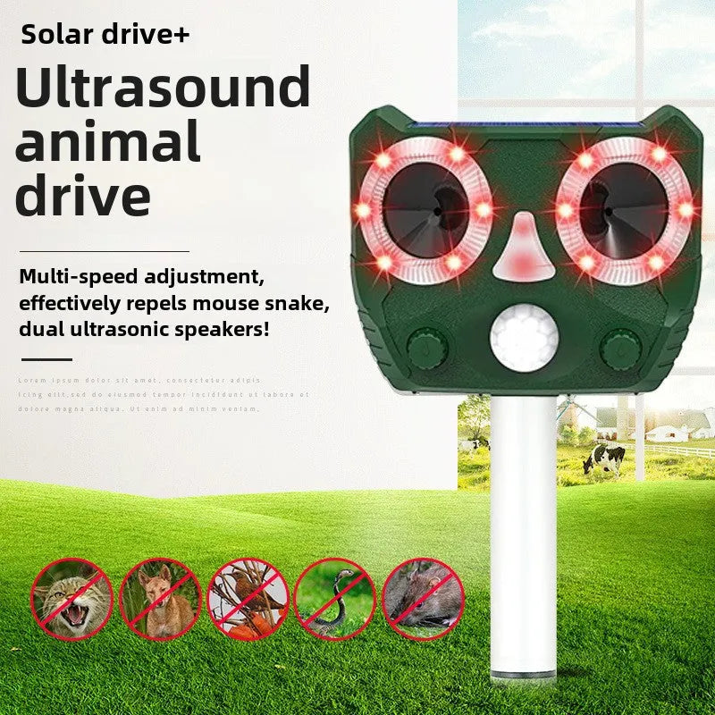 Solar Ultrasound To Catch Animals Outdoor Waterproof Sun Protection Snake Mole Buzzer Rat Repellent