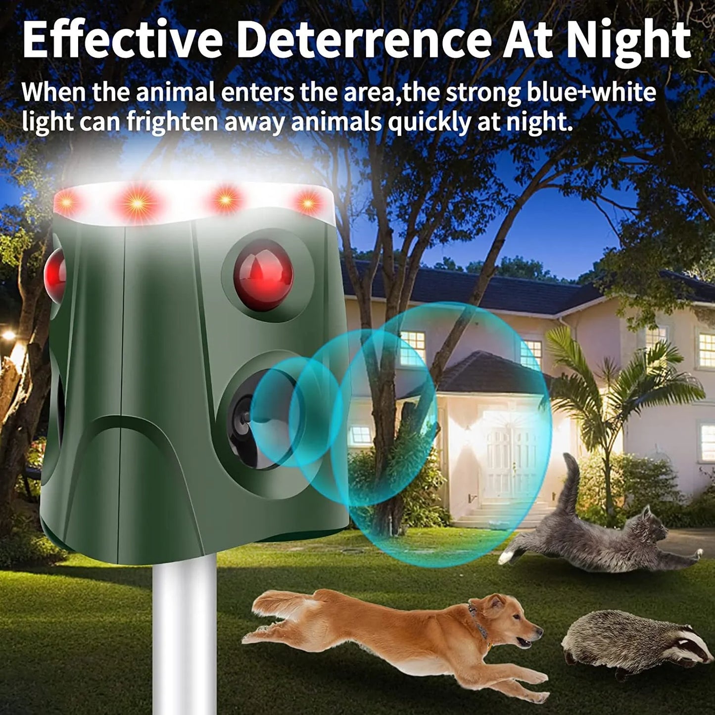 Solar Ultrasound To Catch Animals Outdoor Waterproof Sun Protection Snake Mole Buzzer Rat Repellent