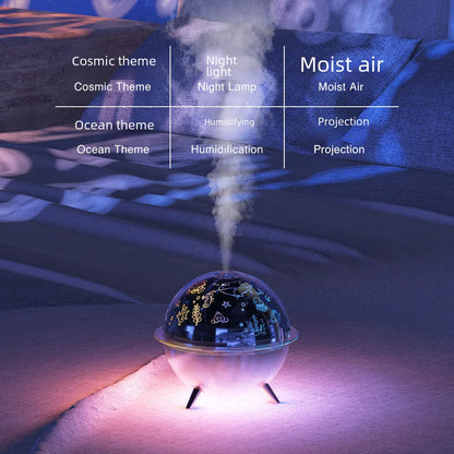 Star Projection Lamp Humidifier USB Charging Cosmos Astronaut Christmas Old Man Tree Projection Humidifier Gift