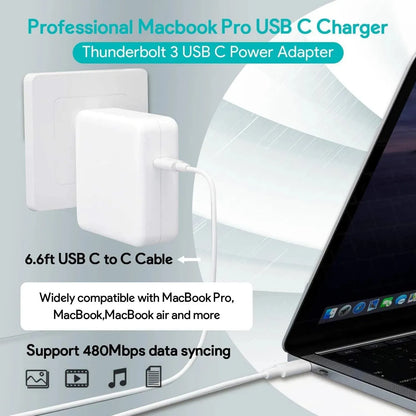 Mac Book Pro Charger - 96W USB C Charger Fast Charger for USB C Port MacBook pro &amp; MacBook Air, ipad Pro, Samsung Galaxy and All USB C Device, 6.6 ft USB C to USB C Cable Included - truelything.com