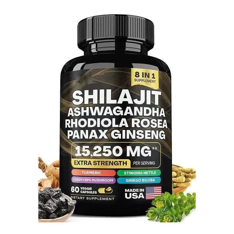 Shilajit Ashwagandha Rhodiola Rosea Panax Ginseng Supplement Fitness - Made in USA with 15,250MG Energize Your Vitality - truelything.com