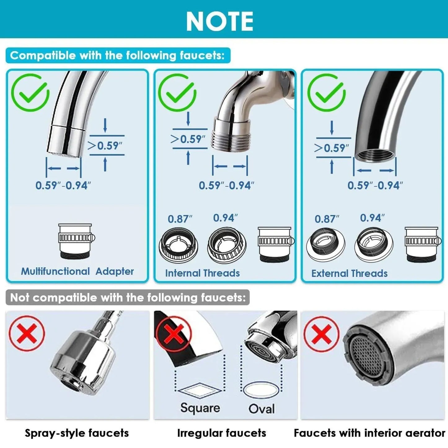 Vortopt Faucet Water Filter for Sink - NSF Certified Water Purifier for Faucet, 400 Gallons Faucet Mount Tap Water Filtration System for Kitchen, Bathroom, Reduces Lead, Chlorine, Bad Taste, T1 - truelything.com